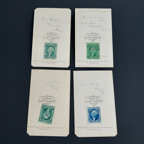 Civil War Era CDV Photos with Tax Stamps Set of 4 Women - Picture 4 of 6